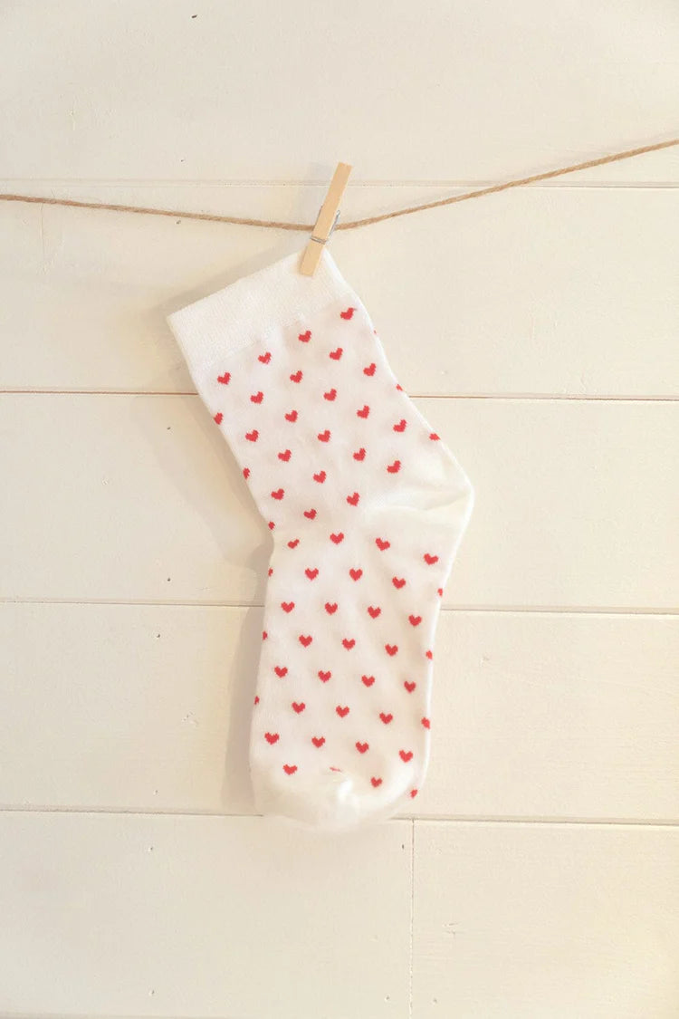 White With Red Hearts