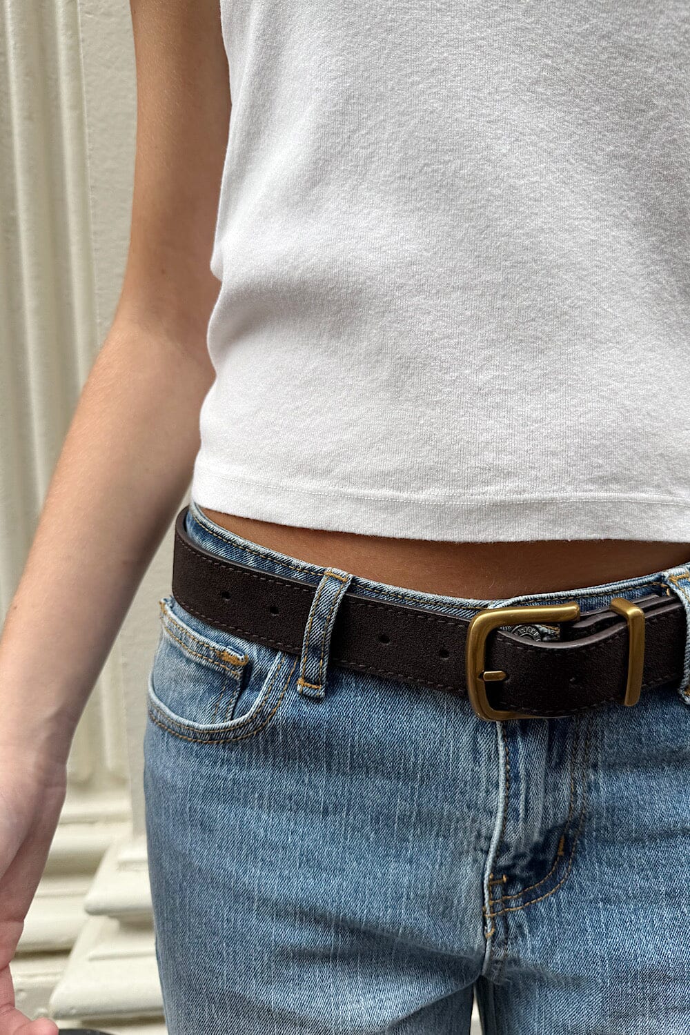 Faux Leather Belt | Dark Brown