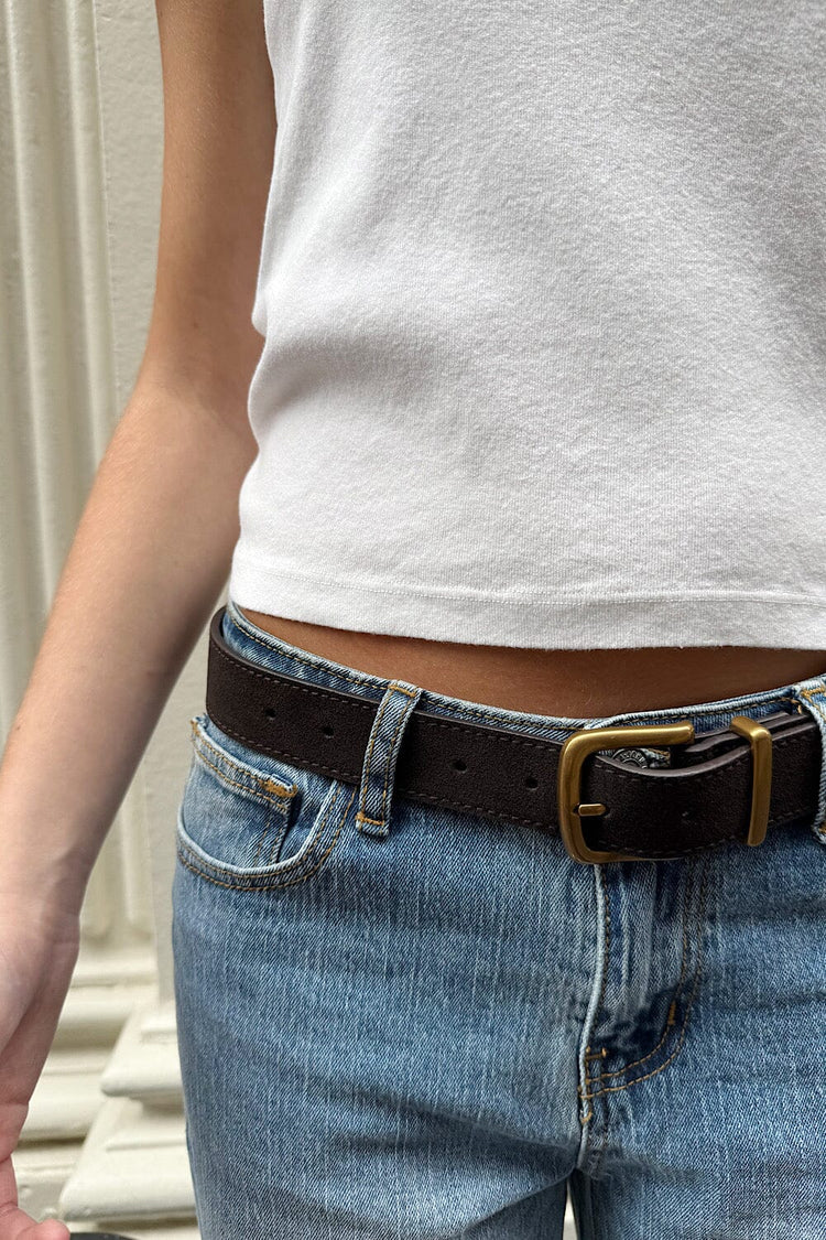 Faux Leather Belt | Dark Brown