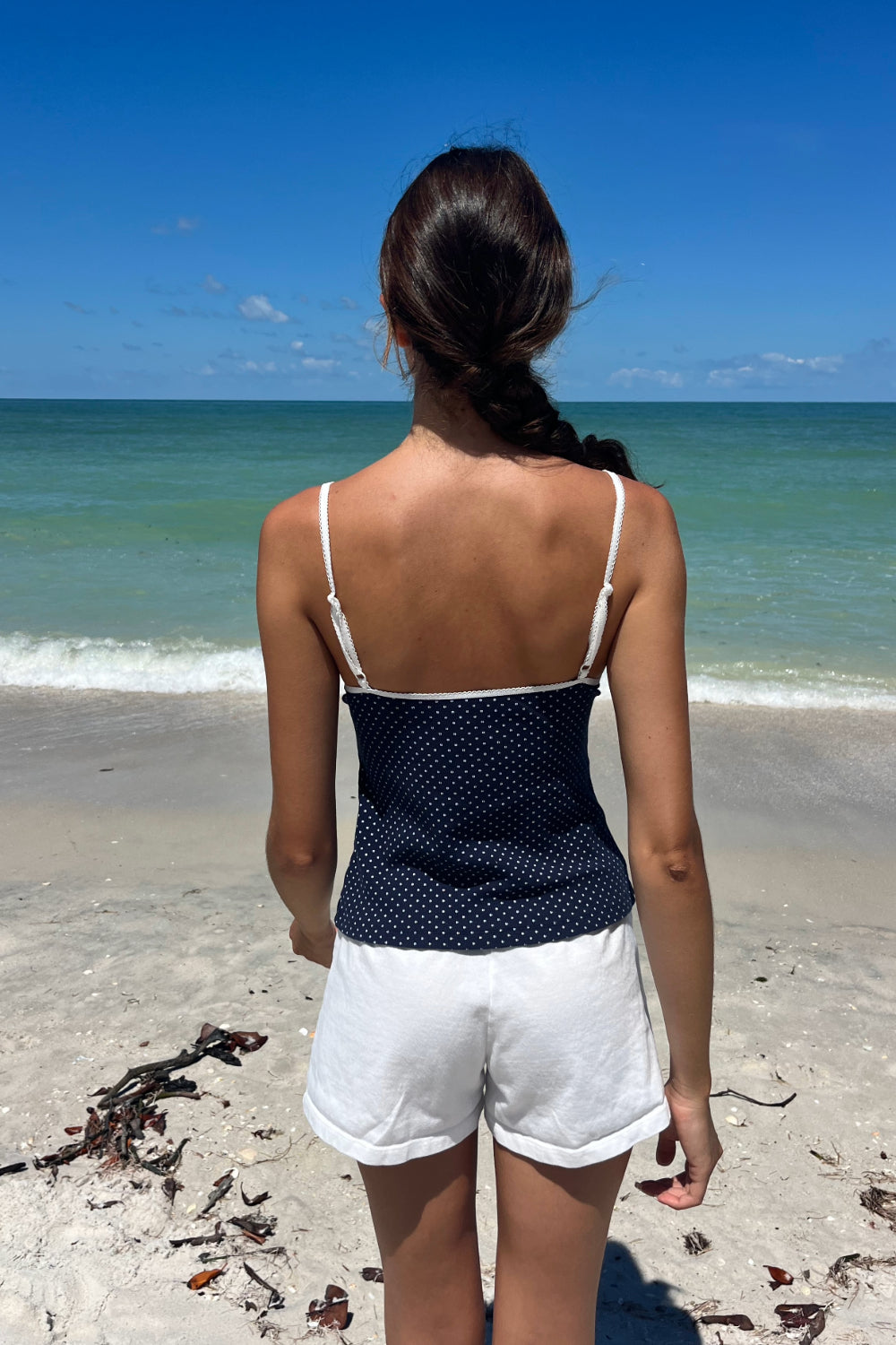 Navy Blue White Polka Dots / XS/S