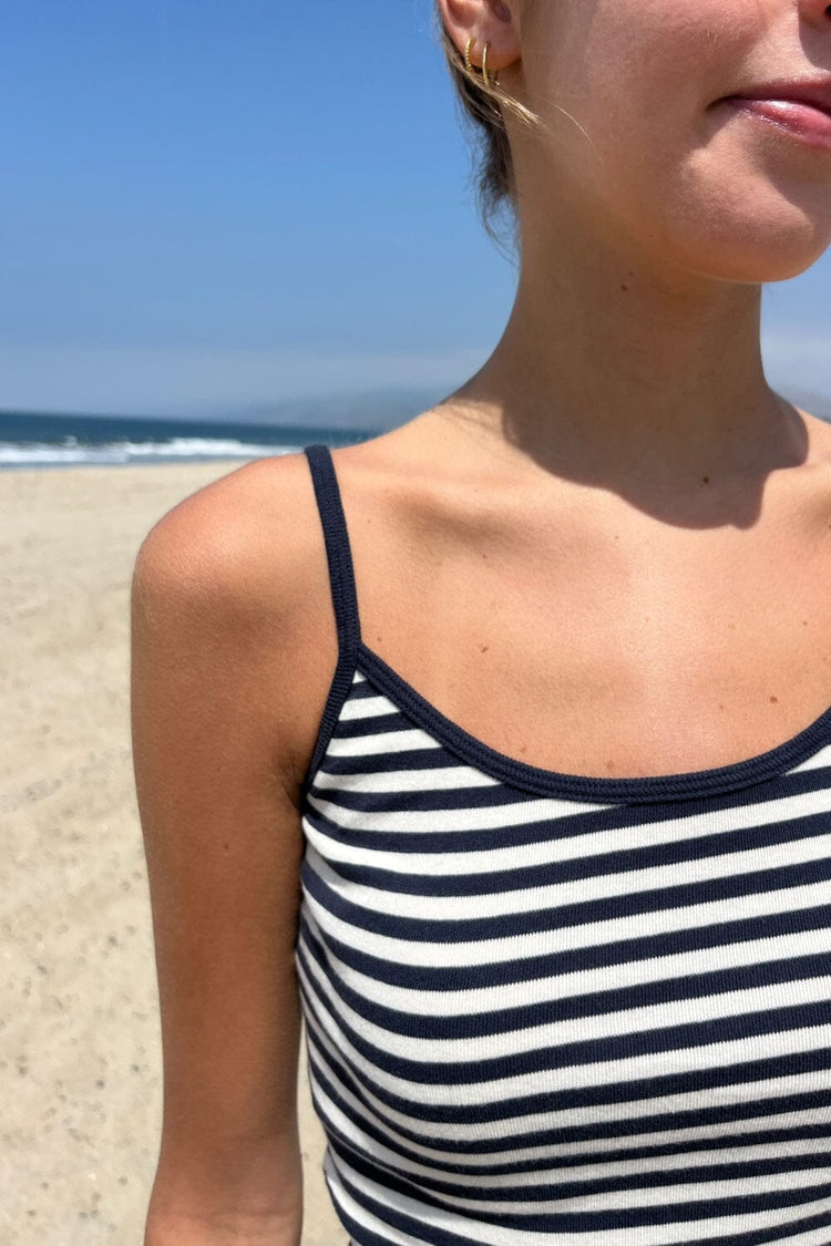 Skylar Striped Tank | Navy Blue White Stripes / XS/S