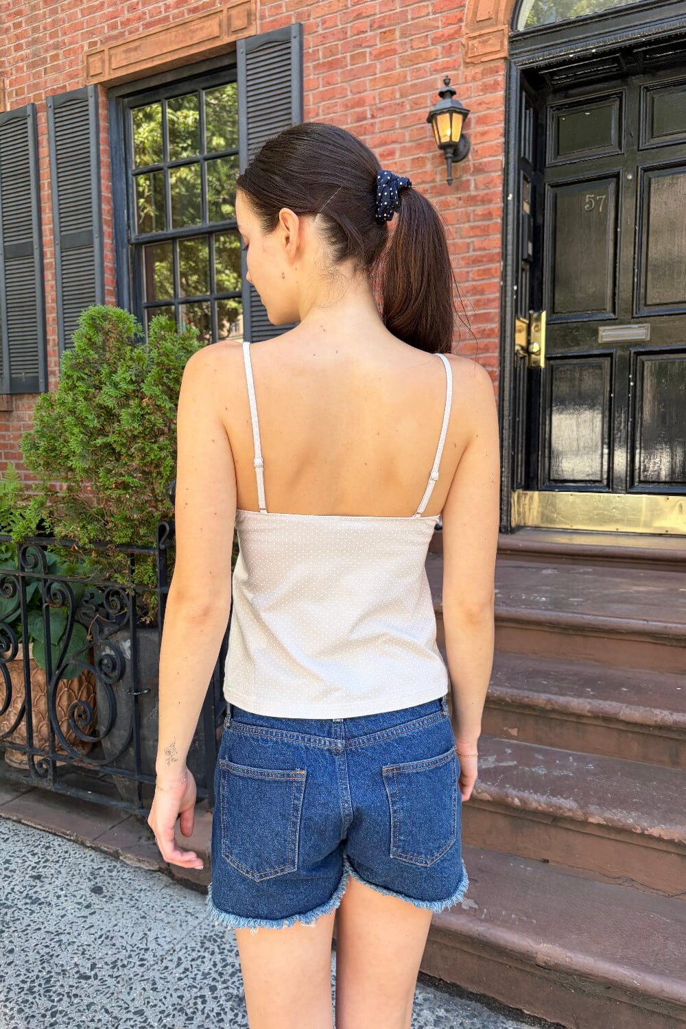 Tiffany Polka Dots Tank | Light Tan and White Polka Dots / XS/S