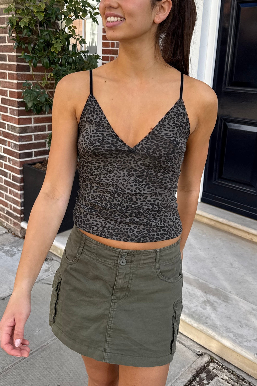 Amara Leopard Tank | Dark Grey Leopard Print / XS/S