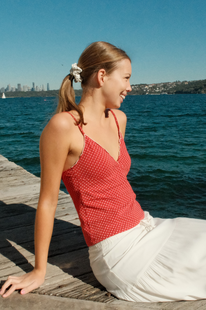 Red With White Polka Dots / XS/S