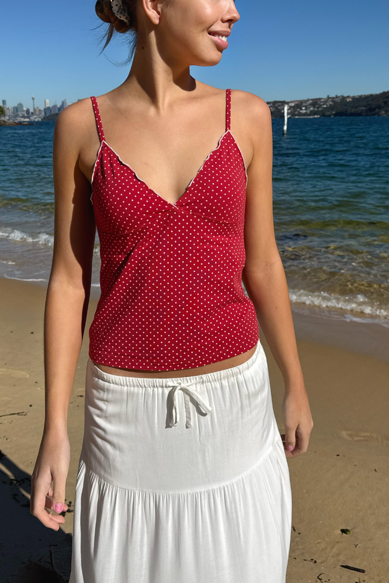 Red With White Polka Dots / XS/S