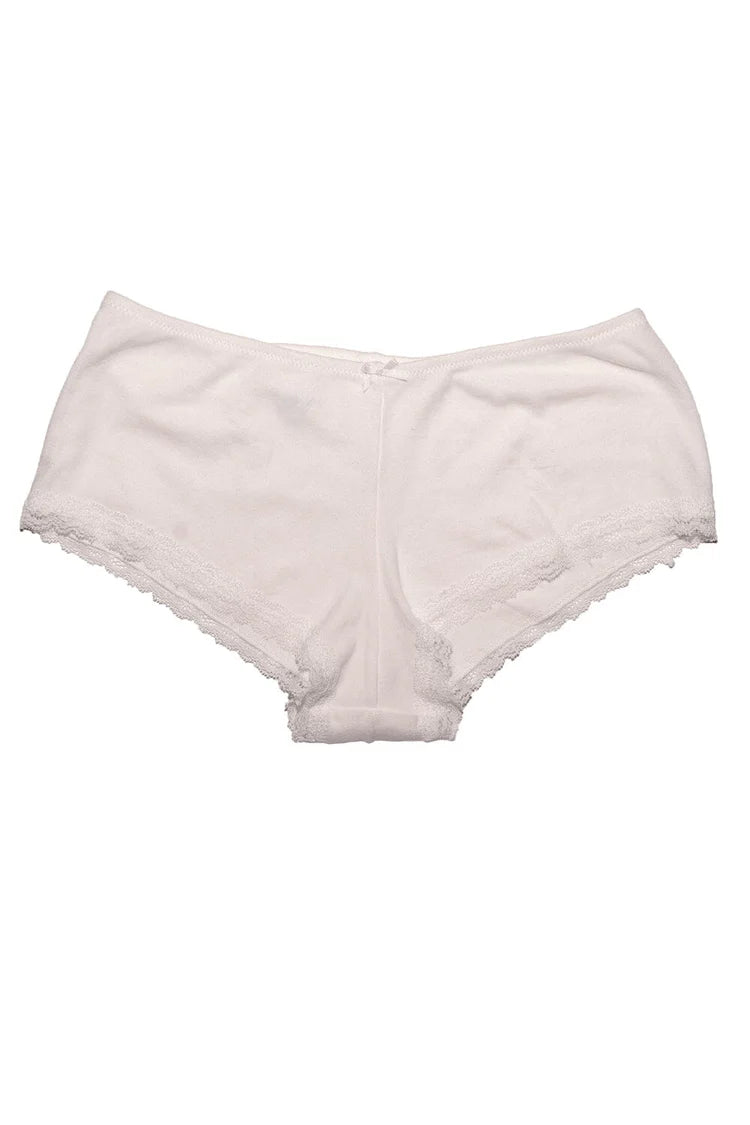 Lace Boyshort Underwear | White / XS/S