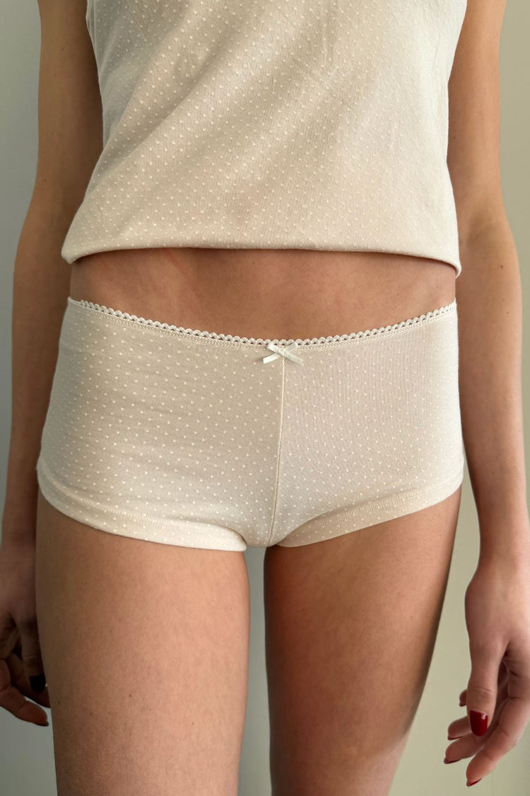 Polka Dots Hipster Underwear | Pale Pink White Polka Dots / XS/S