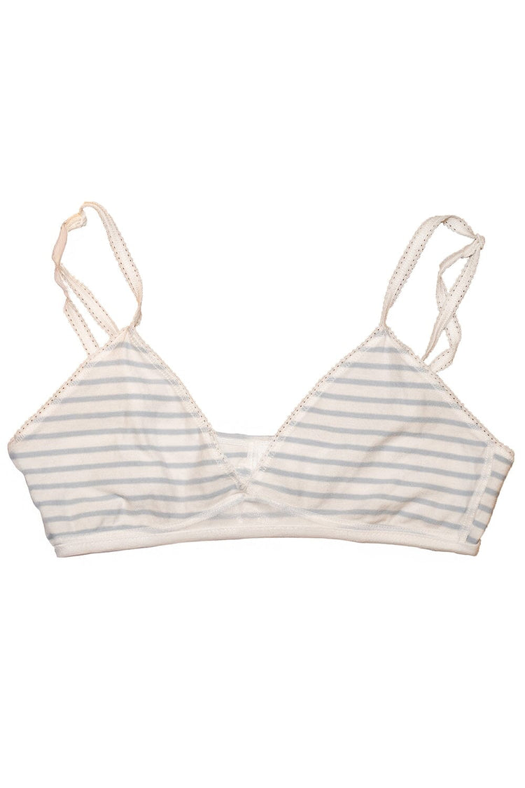 Stripes Lace Bra | Light Blue With White Stripes / XS/S