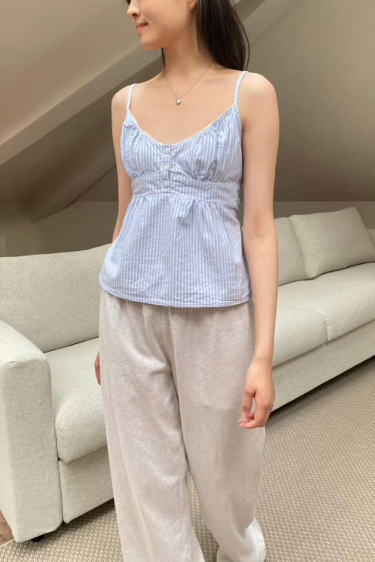 Tiffany Striped Tank | Light Blue Vertical Stripes / XS/S