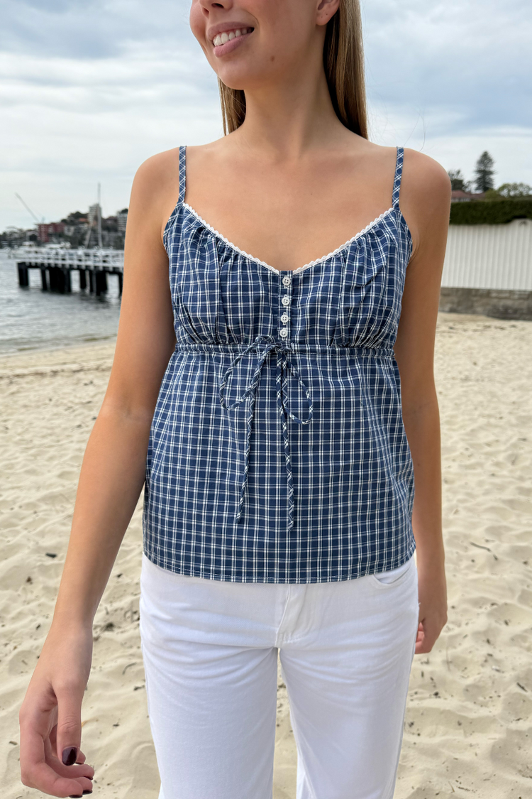 Tiffany Gingham Tank | Blue Gingham / XS/S