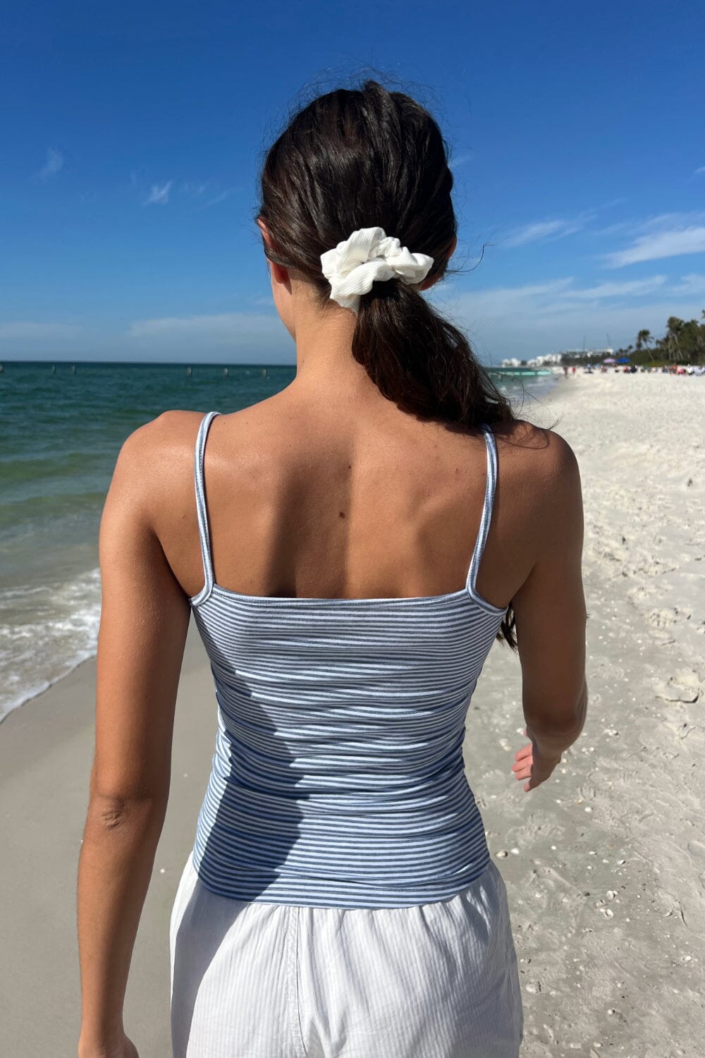 White With Blue Stripes / XS/S