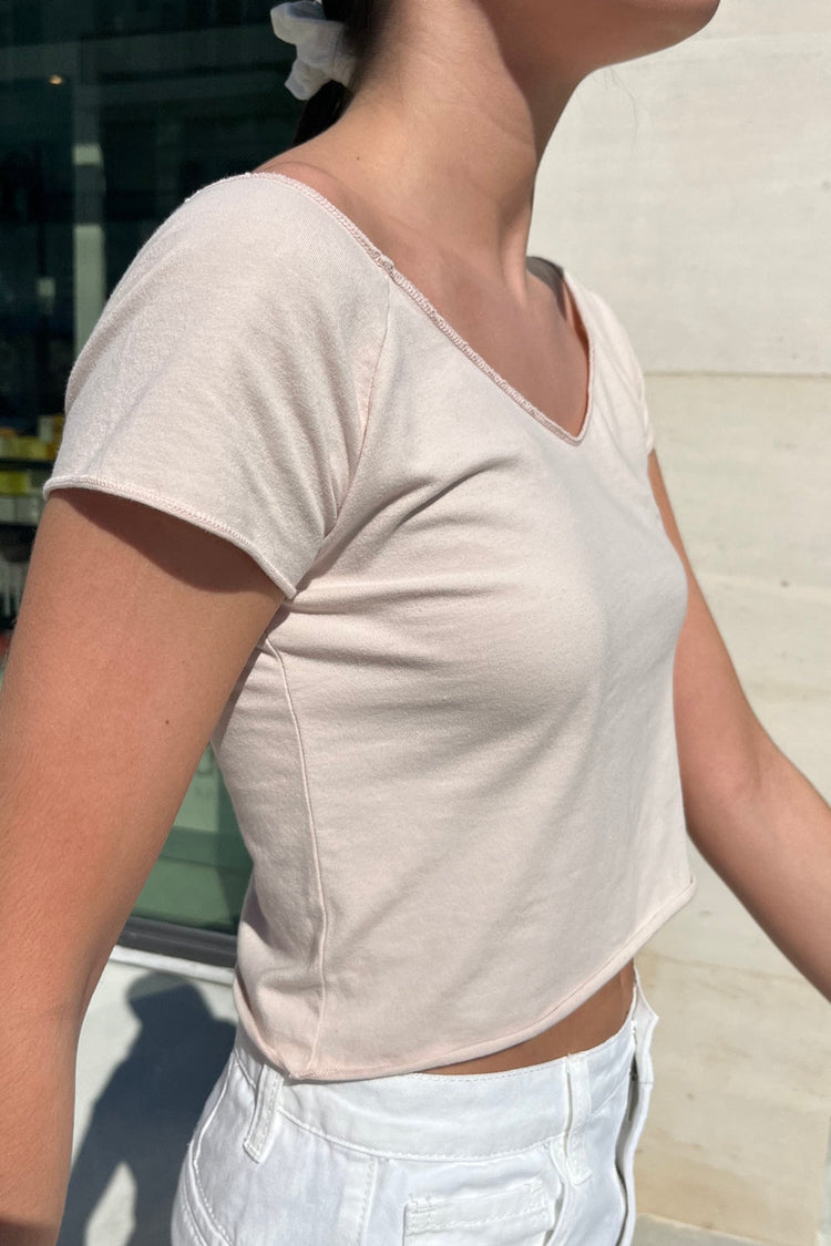 Mayson V-Neck Top | Light Pink / XS/S