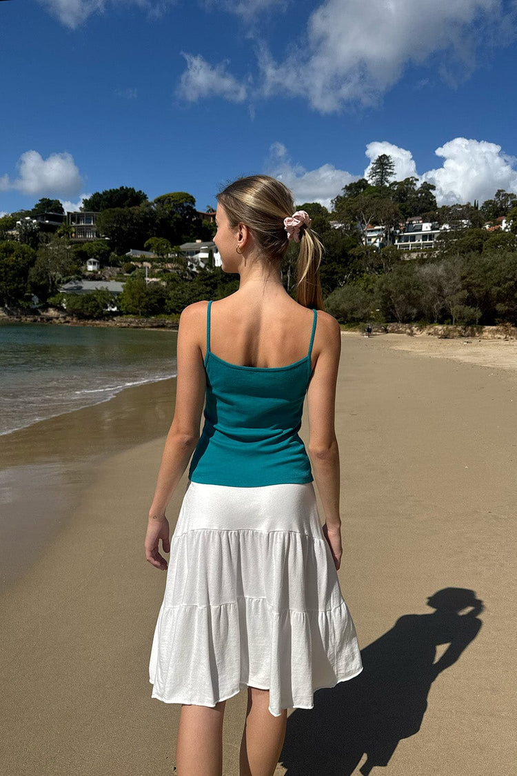 Lorene Button Top | Turquoise / XS/S