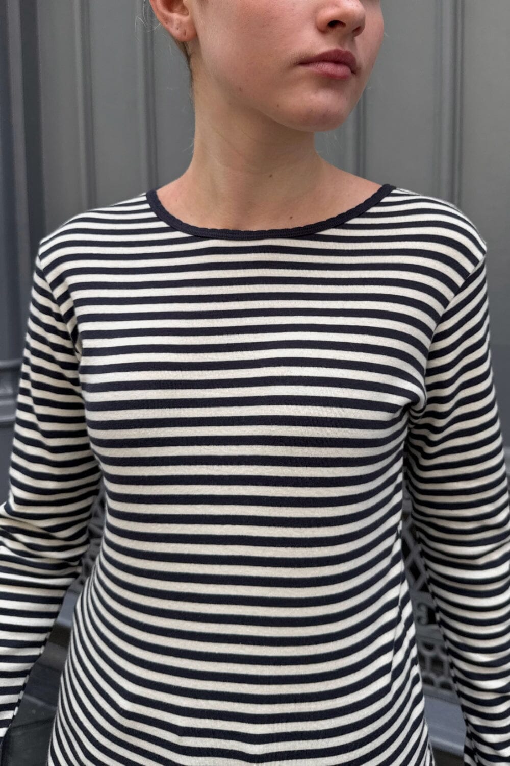 Dark Navy And Ivory Stripes / XS/S