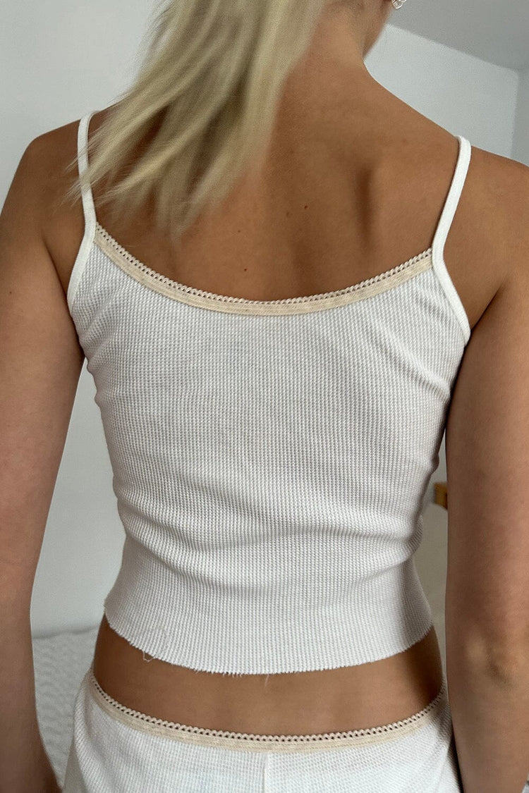 Skylar Waffle Tank Top | Natural White / XS/S