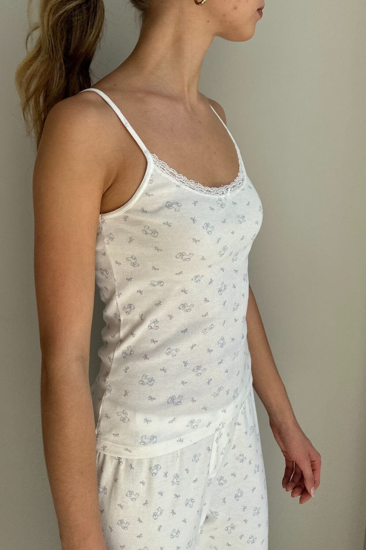 Teddy Lace Tank | White / XS/S