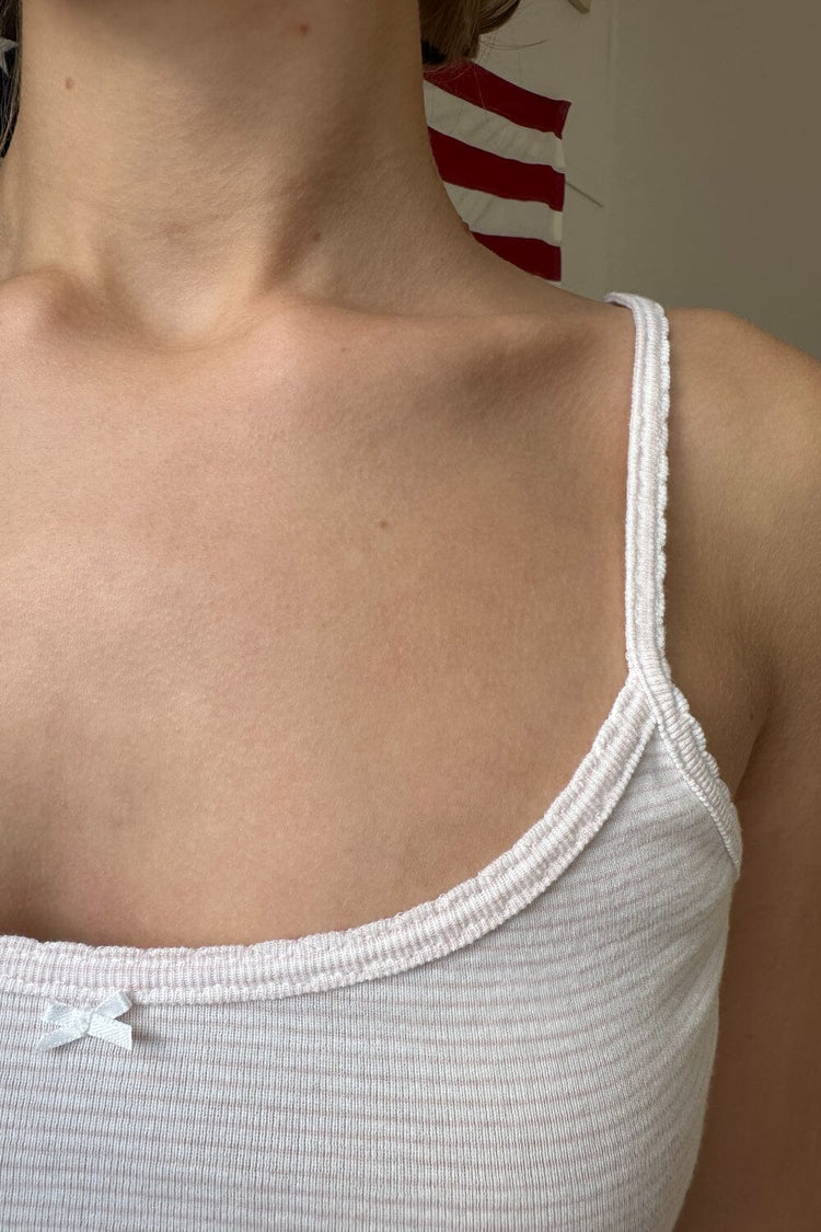 Skylar Striped Tank | Light Pink White Stripes / XS/S