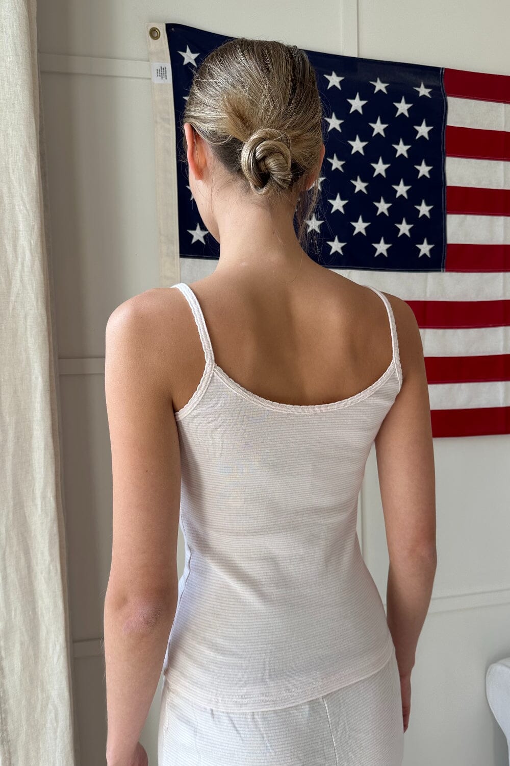 Skylar Striped Tank | Light Pink White Stripes / XS/S