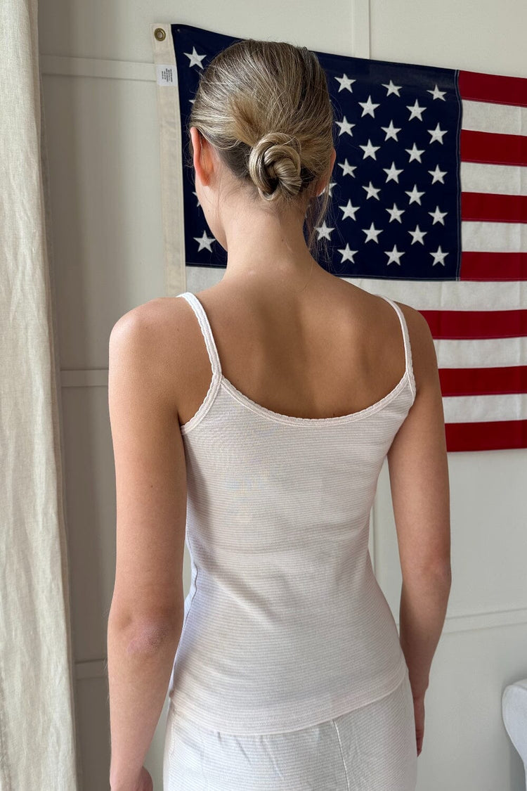 Skylar Striped Tank | Light Pink White Stripes / XS/S