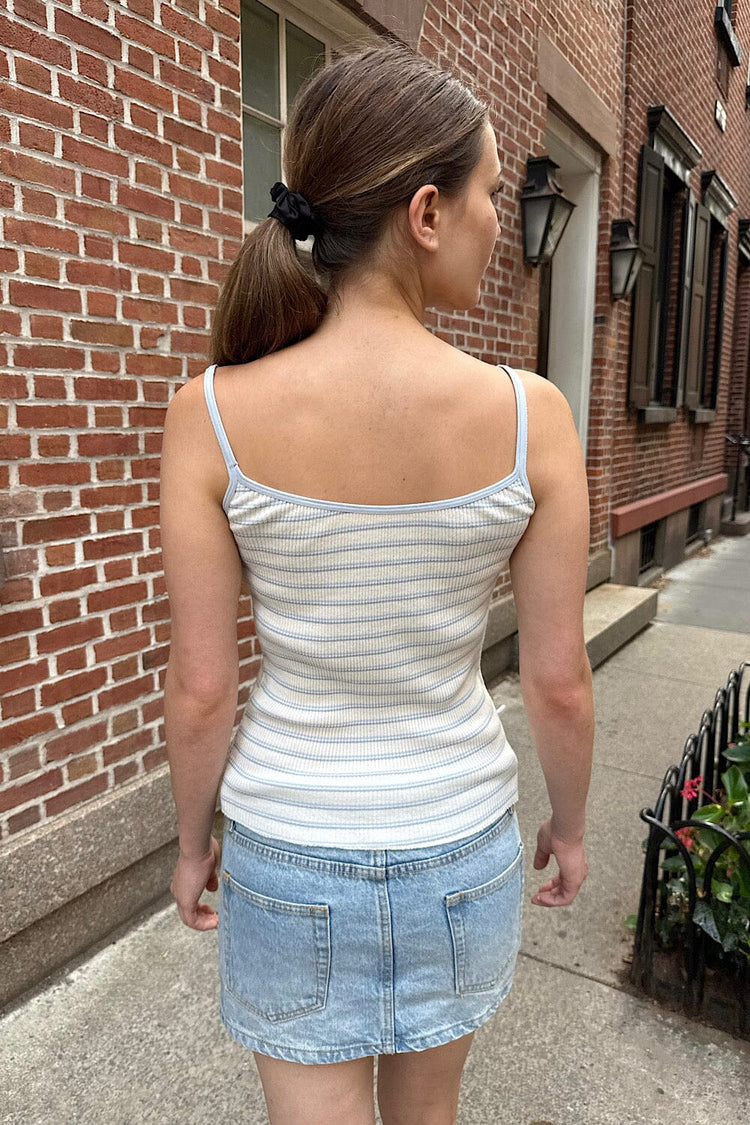 Skylar Striped Tank | Ivory with Navy and Blue Stripes / XS/S
