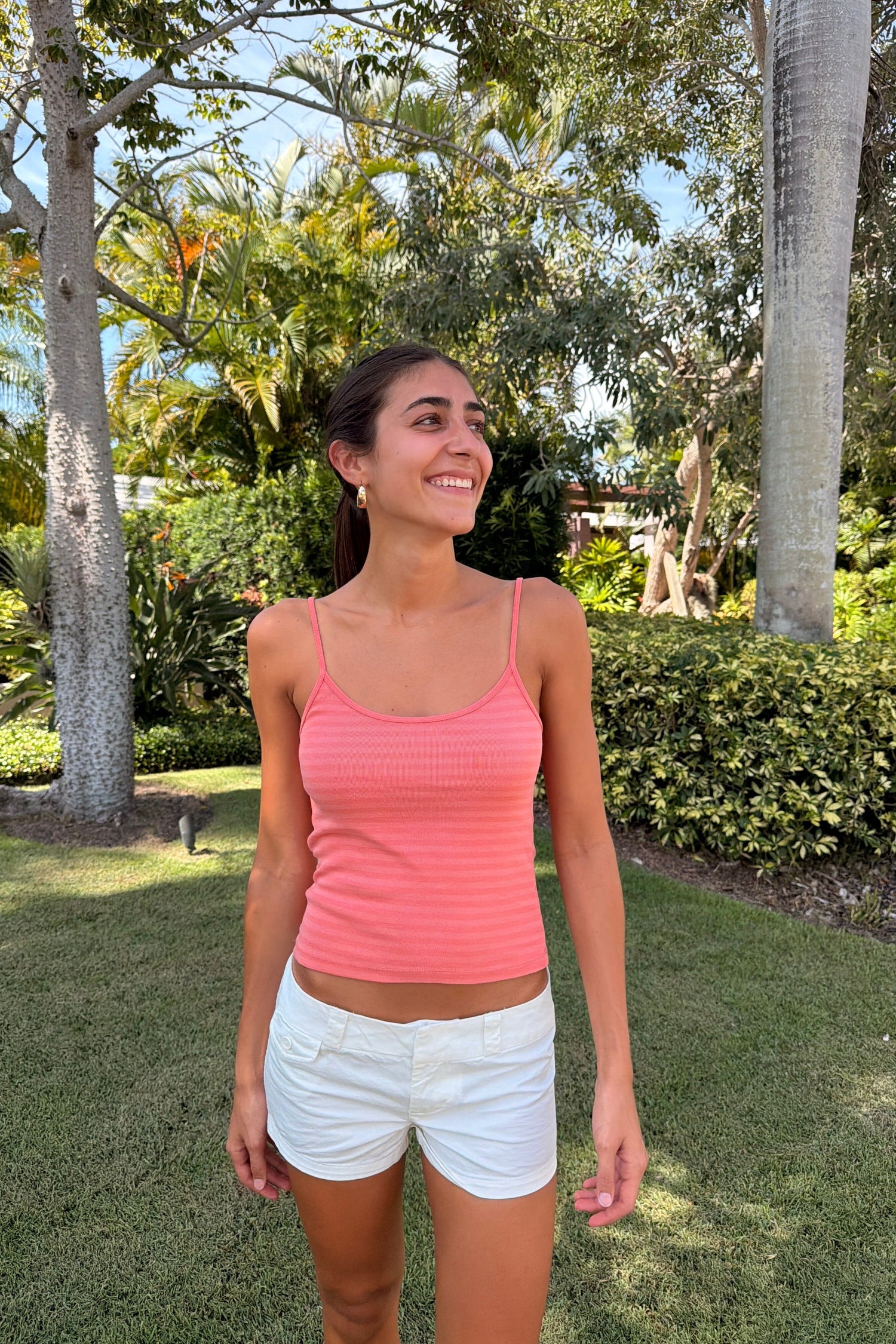 Skylar Striped Tank | Peach / XS/S