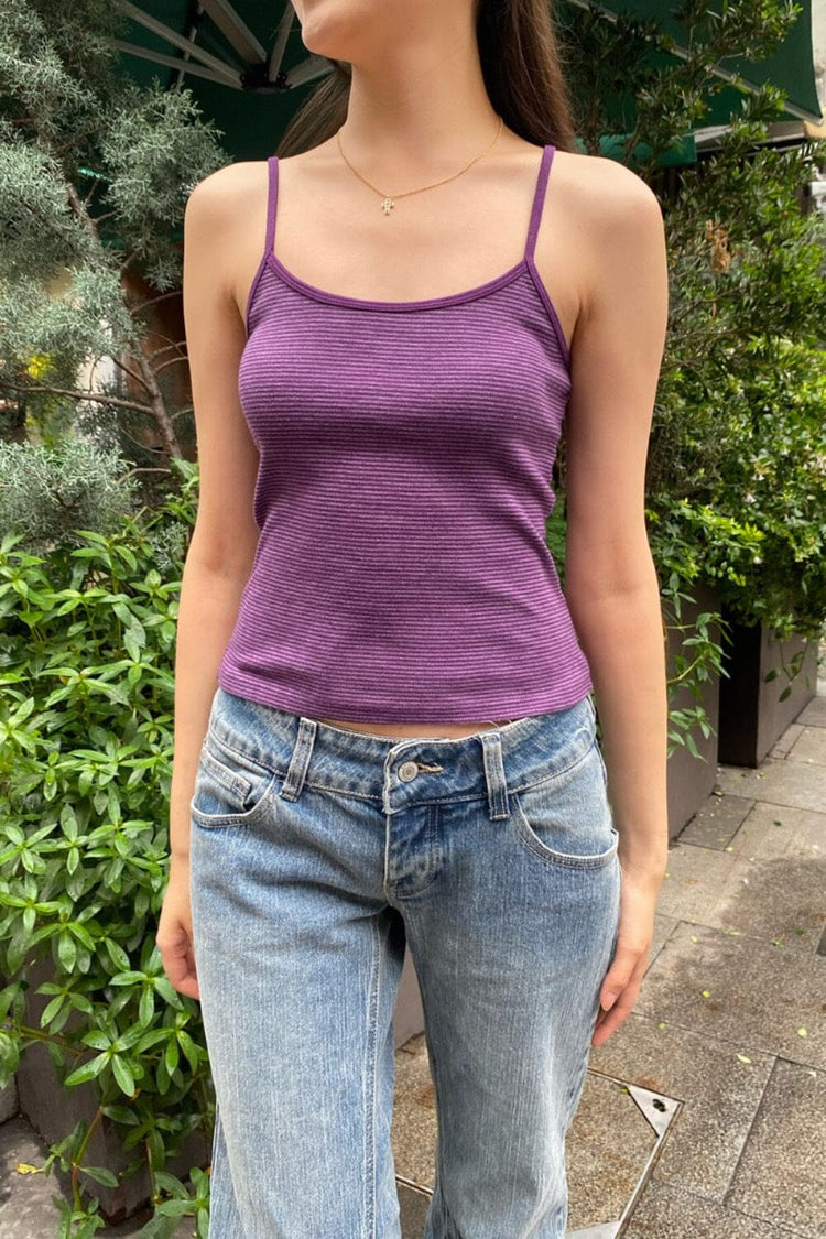 Skylar Striped Tank | Deep Purple / XS/S