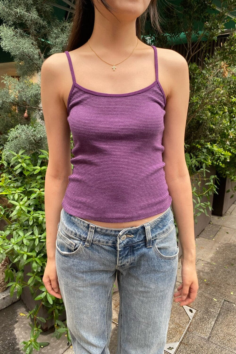 Skylar Striped Tank | Deep Purple / XS/S