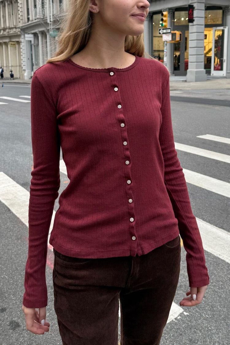 Zelly Eyelet Top | Burgundy / S