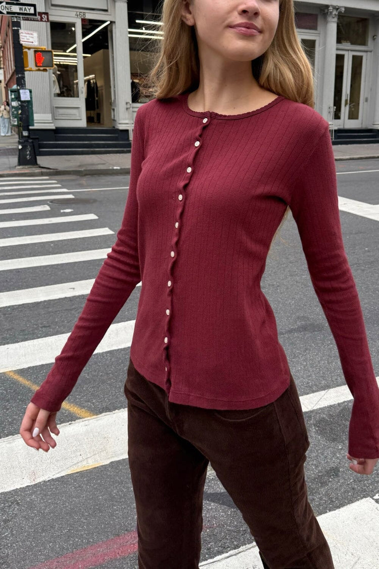 Zelly Eyelet Top | Burgundy / S