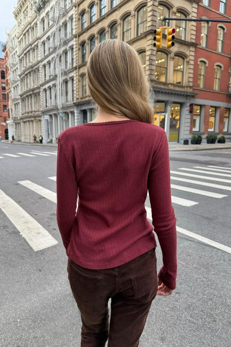 Zelly Eyelet Top | Burgundy / S