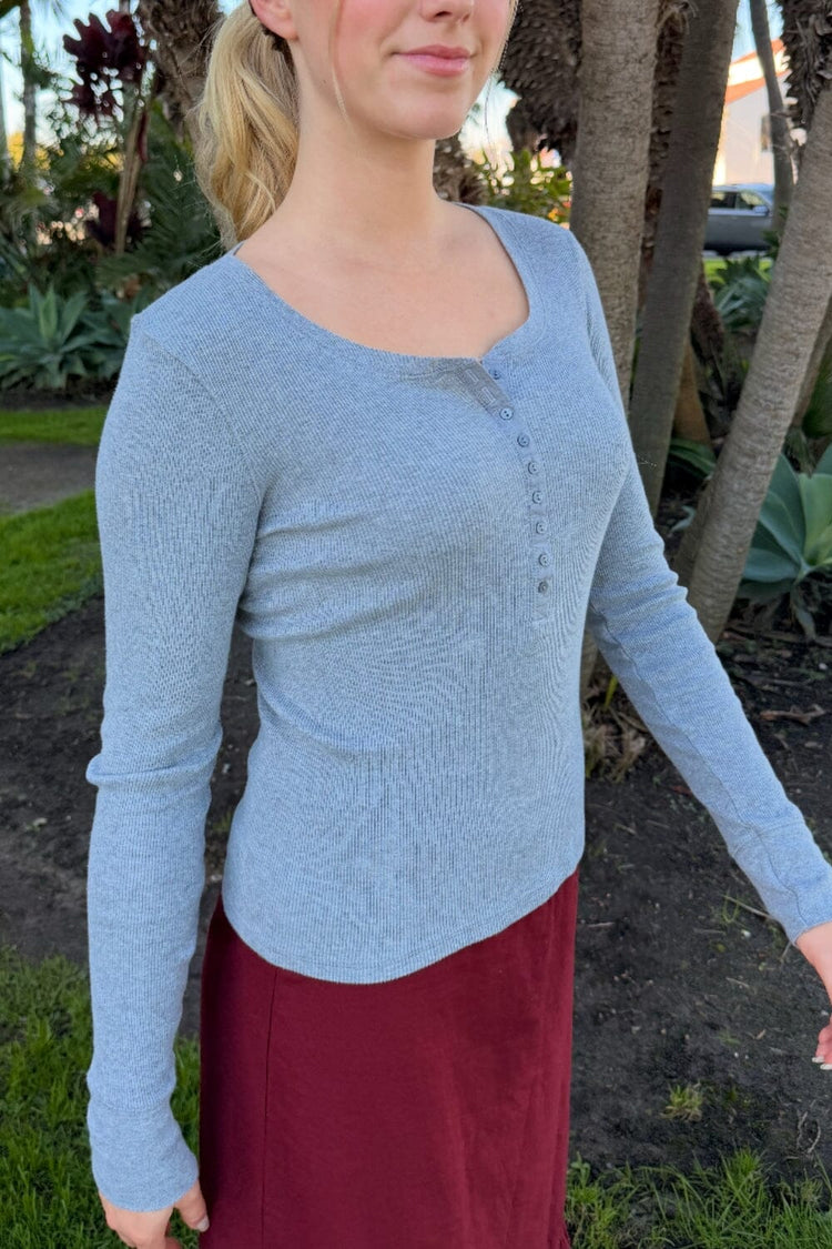 Zelly Ribbed Top | Heather Grey / XS/S
