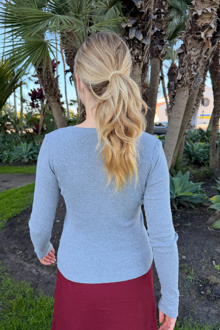 Zelly Ribbed Top | Heather Grey / XS/S