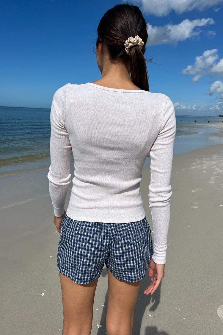 Zelly Long Sleeve Ribbed Top | Ivory / XS/S