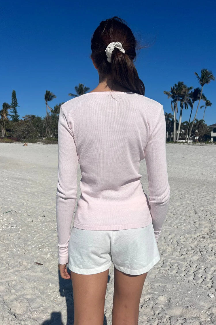 Zelly Long Sleeve Ribbed Top