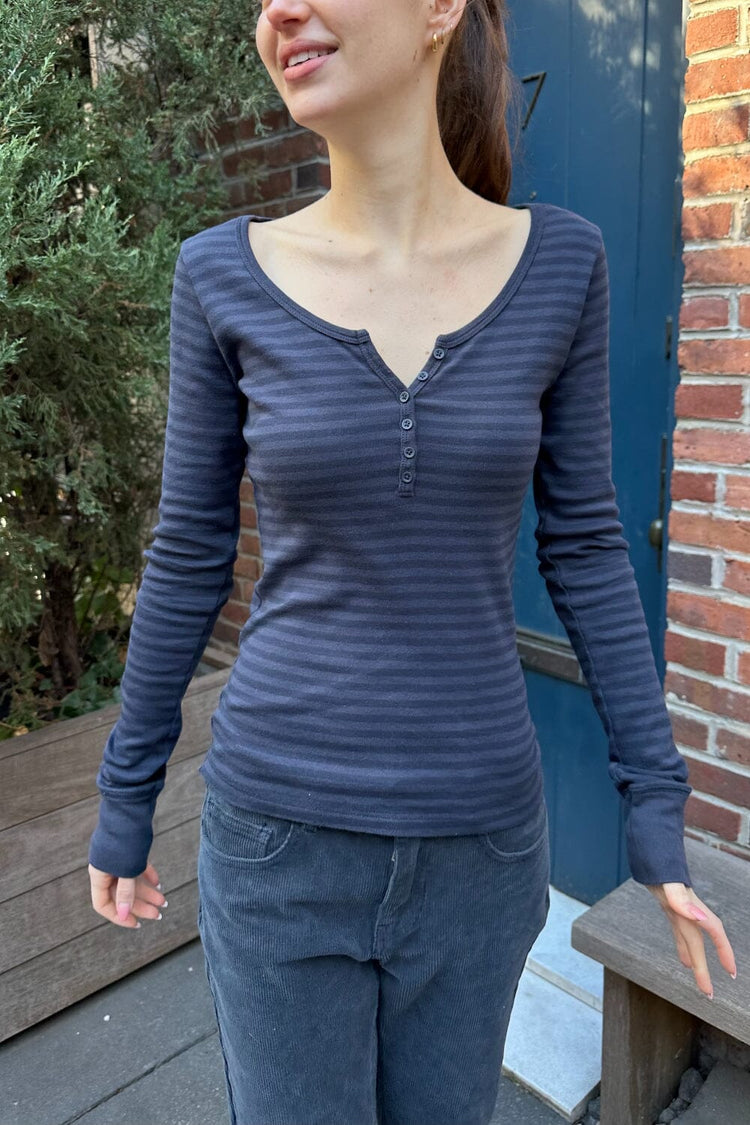 Zelly Striped Top | Faded Navy Stripes / XS/S