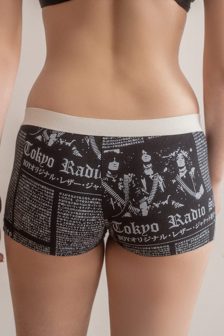 Boy Short Radio Silence Underwear | Black / XS/S