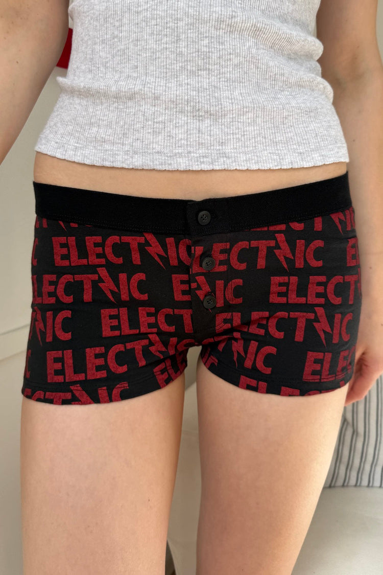 Boy Short Electic Underwear | Black / XS/S