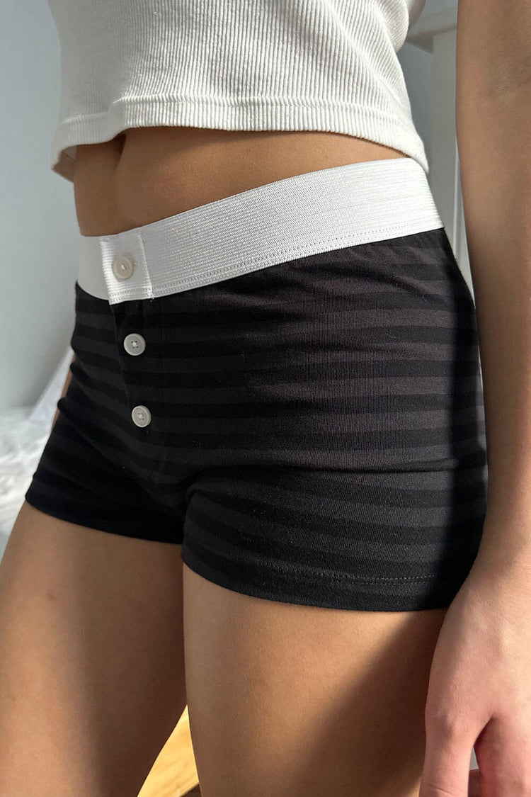 Boy Short Striped Underwear | Dark Grey Faded Black Stripes / XS/S