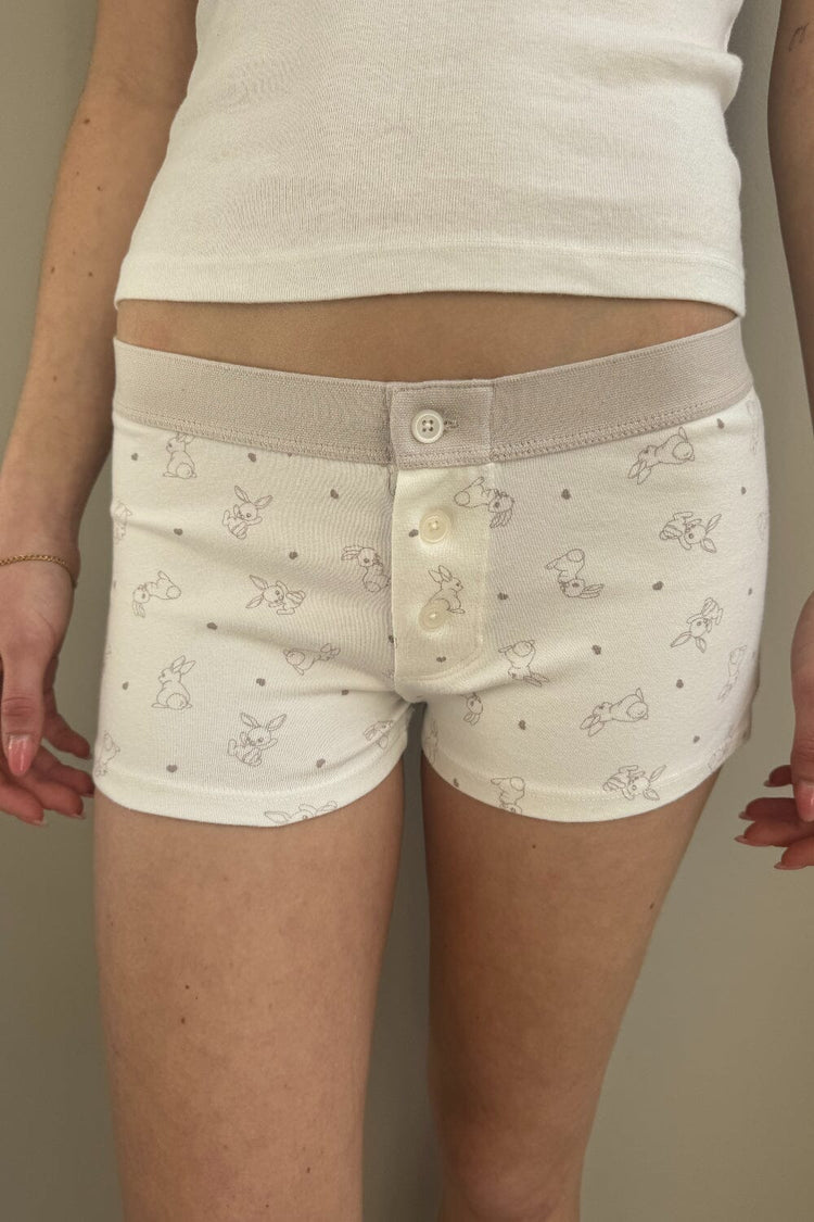 Boy Short Bunny Underwear | Bunny and Hearts / XS/S