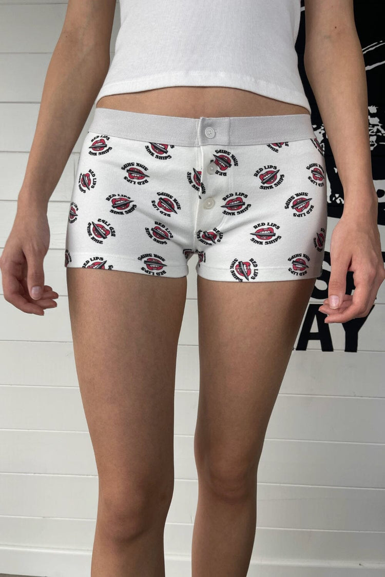 Boyshort Redlips Underwear | Natural White / XS/S