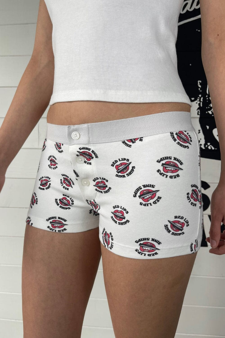 Boyshort Redlips Underwear | Natural White / XS/S