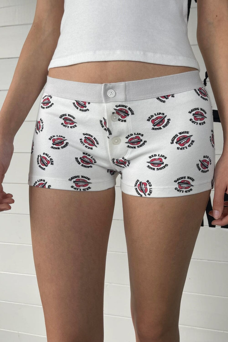 Boyshort Redlips Underwear | Natural White / XS/S