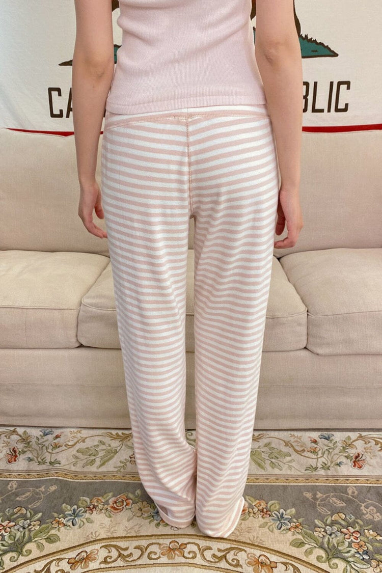 Hilary Striped Pants | Light Pink and White Stripe / XS/S