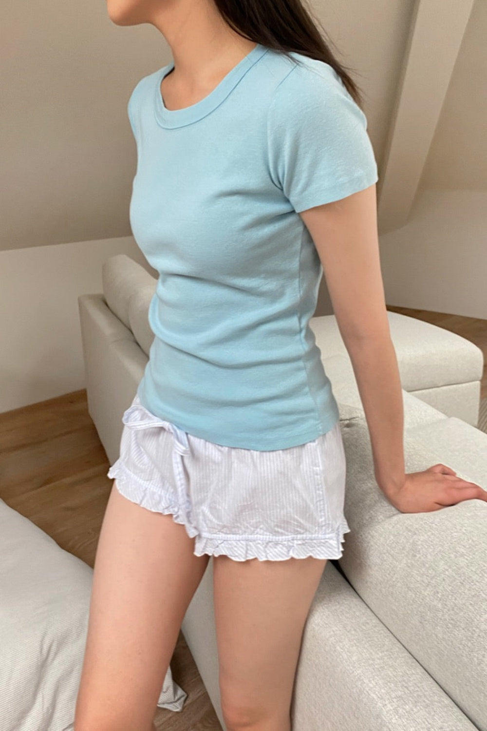 Hailie Basic Top | Azure Blue / XS/S