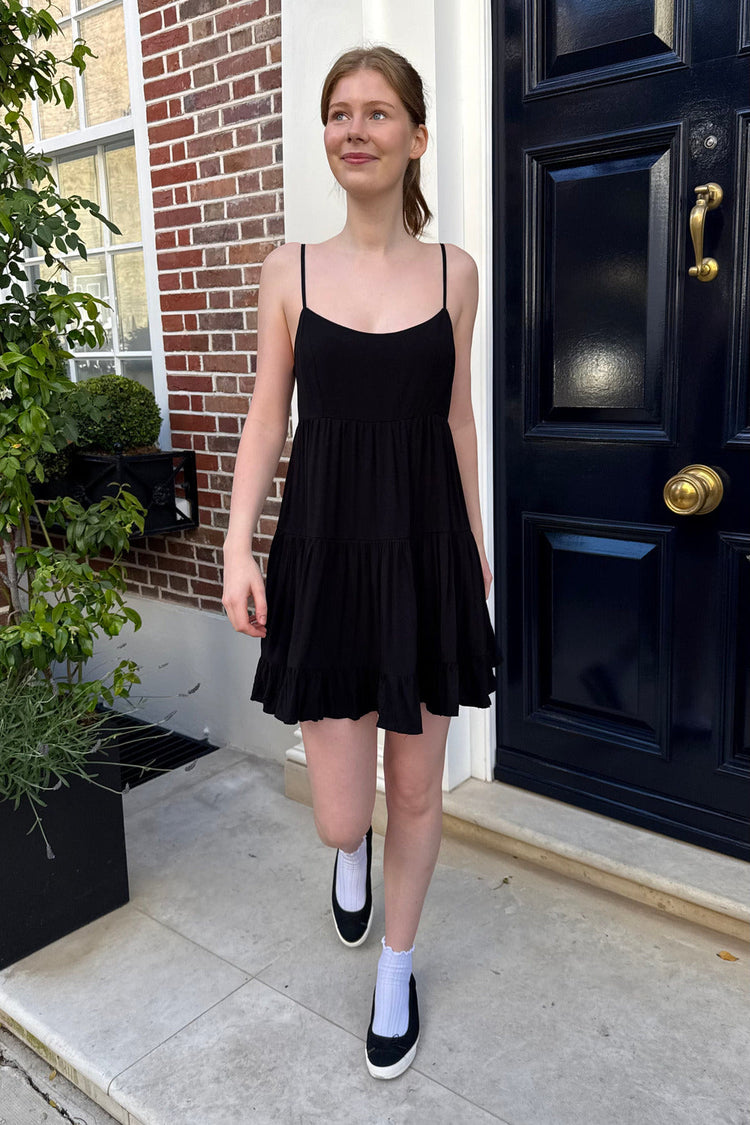 Silvana Ruffle Dress | Black / XS/S