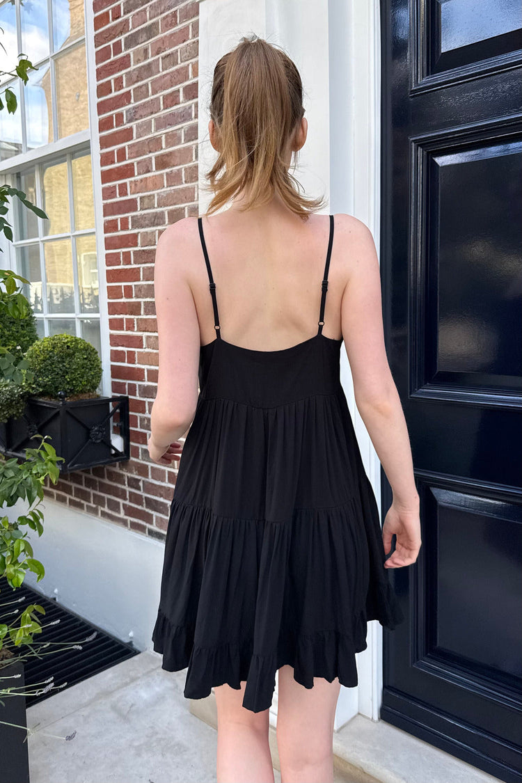 Silvana Ruffle Dress | Black / XS/S