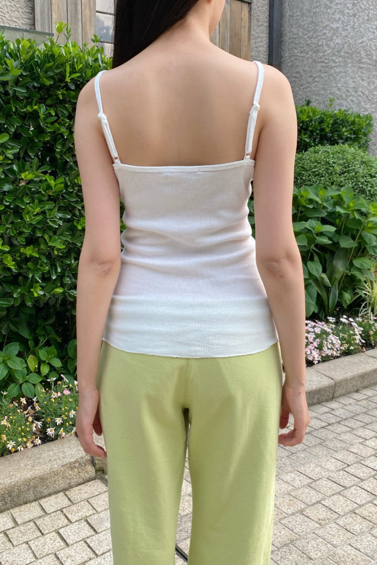 Daphne Ribbed Tank | White / XS/S
