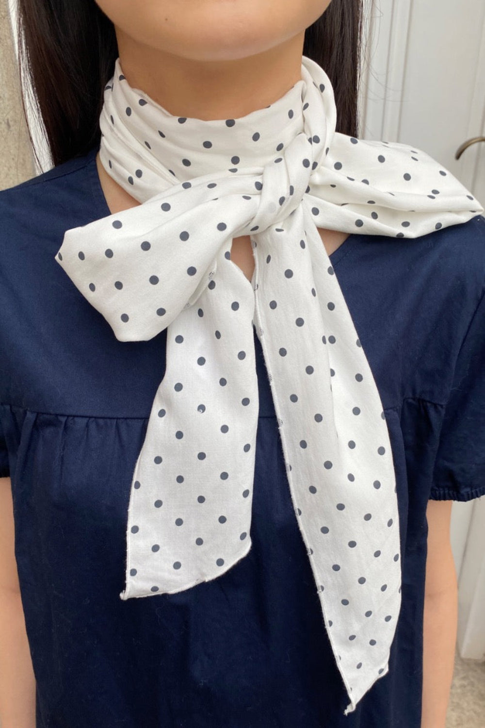 Polka Dot Scarf | White Black Polka Dots