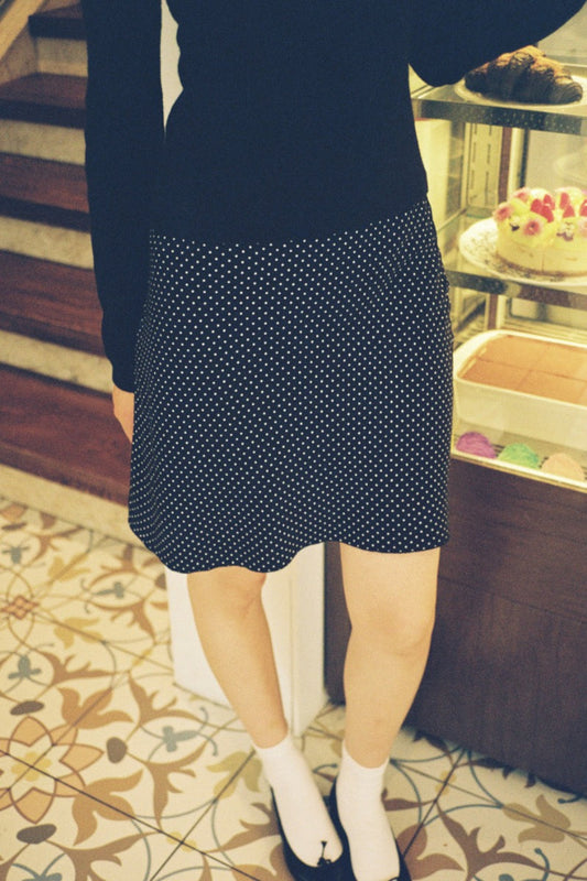 Black White Polka Dots / XS/S