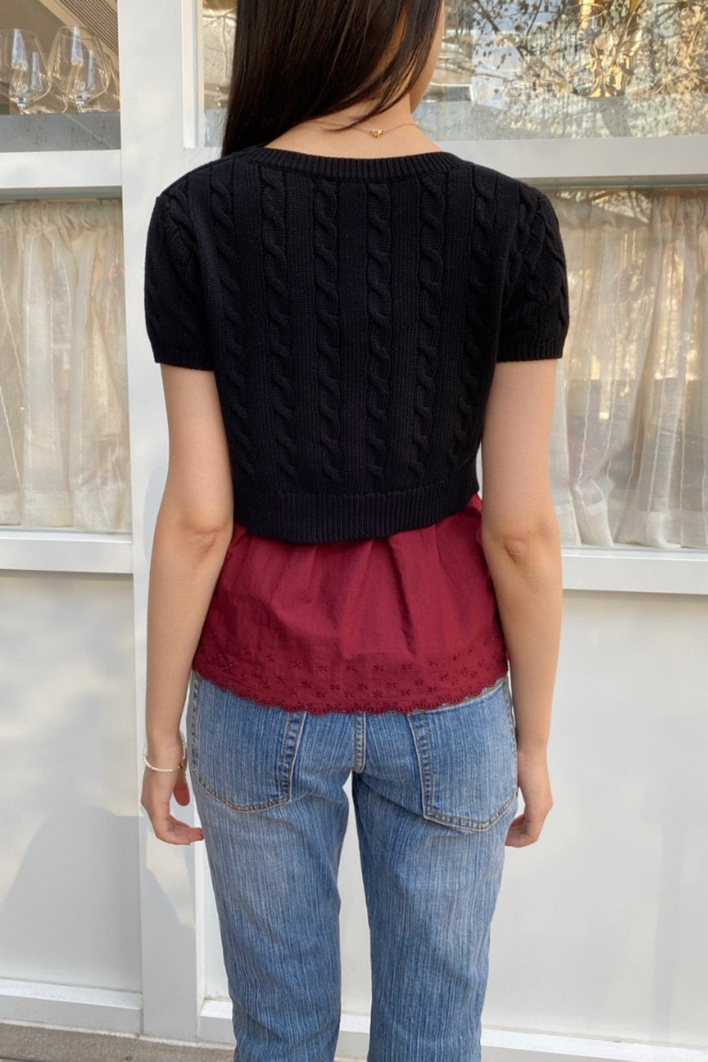 Larah Short Sleeve Cardigan | Black / XS/S